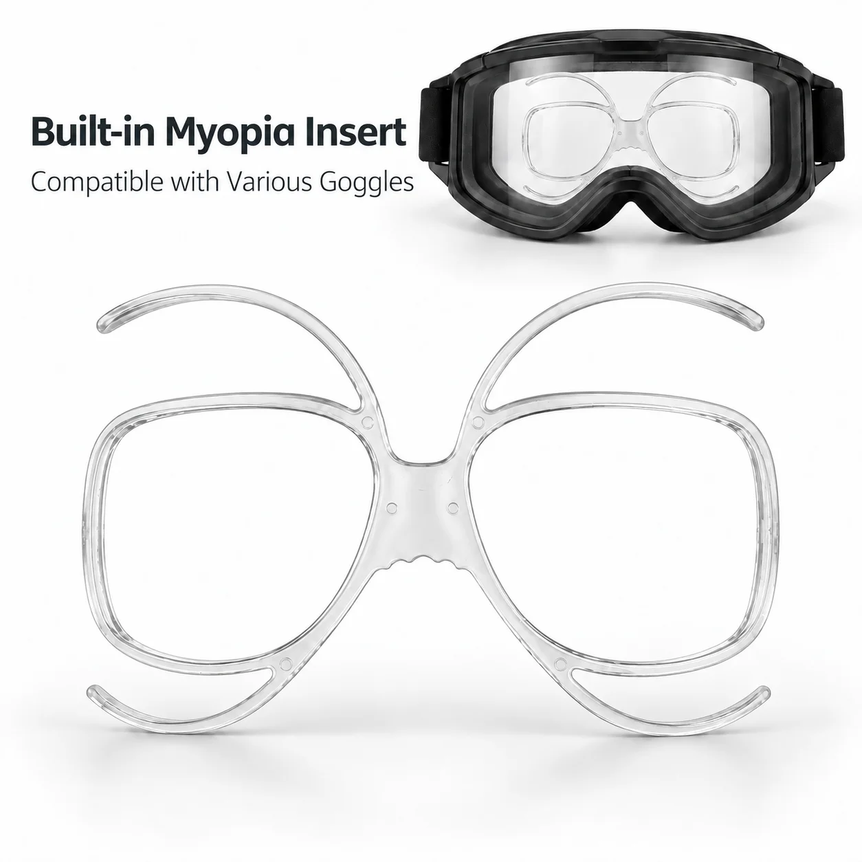 Clip papillon universel pour monture de lunettes RX, adaptateur optique pour lunettes de vue, compatible avec la plupart des lunettes de moto et de ski.