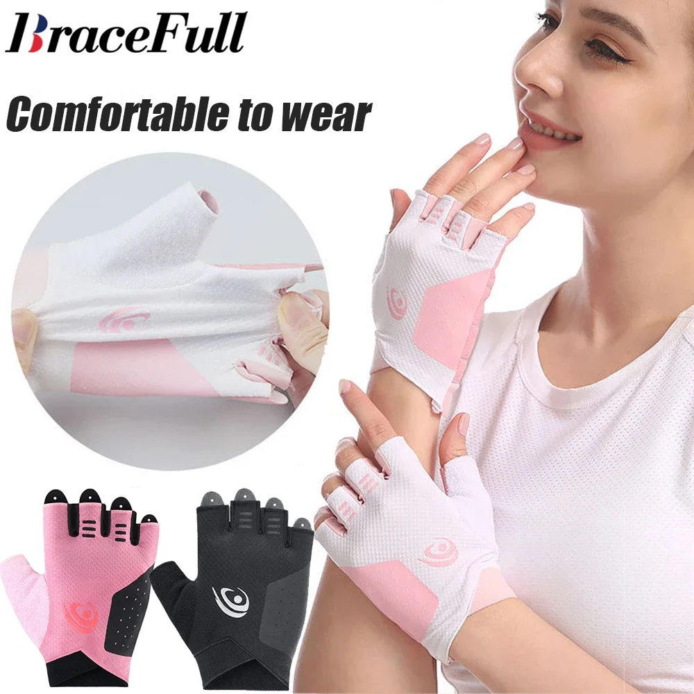 Weightlifti Gym Gloves Fitness Training Fingerless Men Women Bodybuilding Exercise Sports Gloves Cycling Anti Slip Breathable