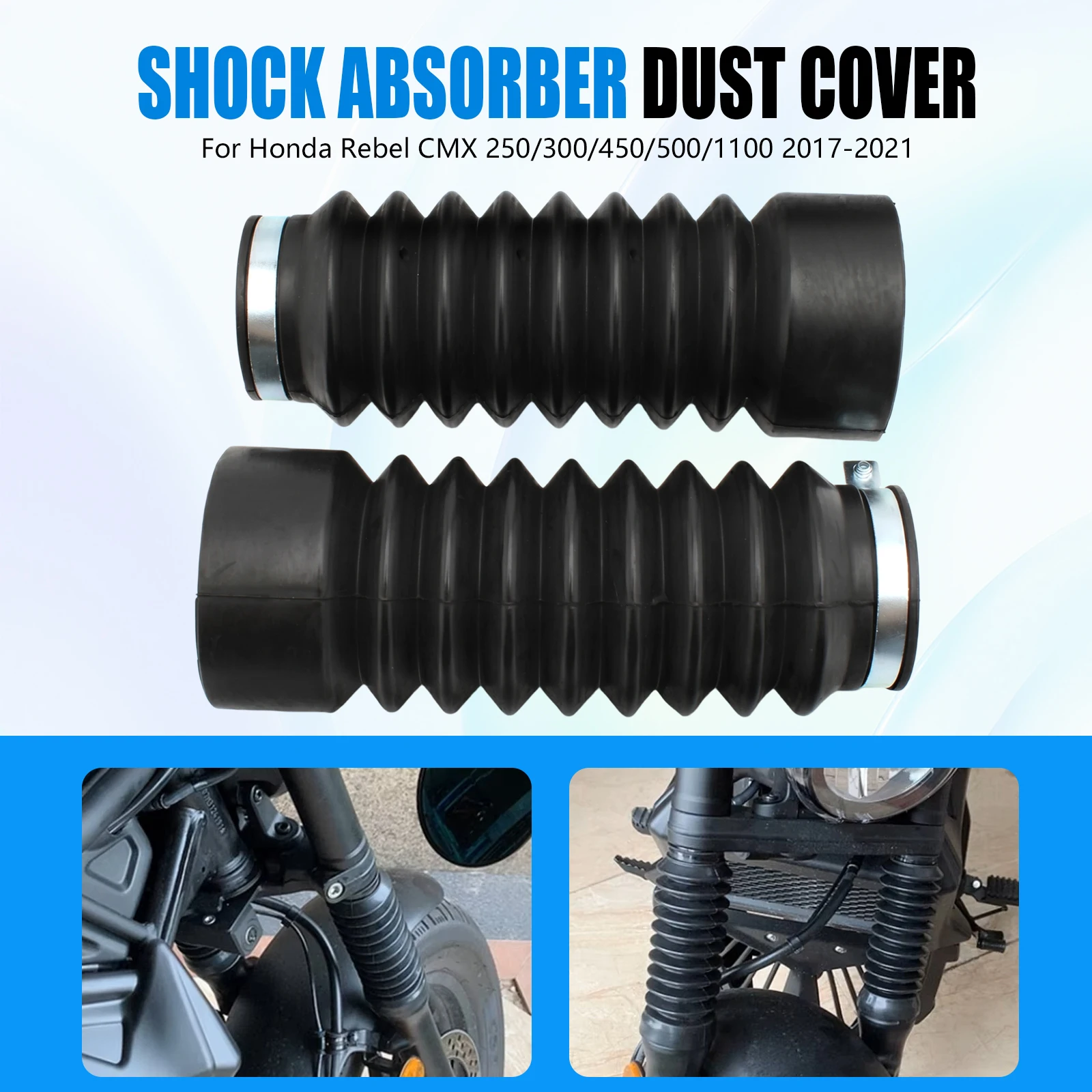 

for Honda Rebel CMX500 CMX300 2017-2021 Motorcycle Front Fork Cover Dust Cover Gaiters Gators Boots Shock Absorber Rubber