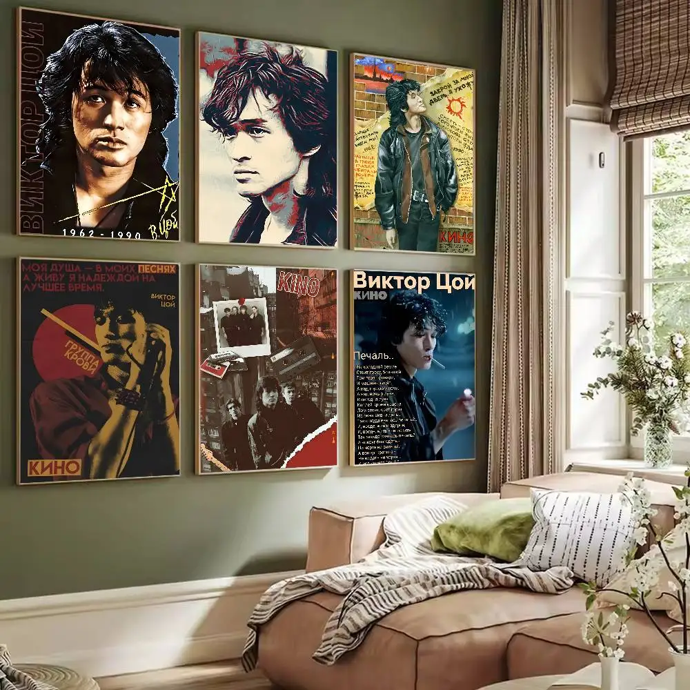 فيكتور تسوي المغني السوفياتي الروسي المشارك ذاتية اللصق الفن ورق مقاوم للماء ملصق مقهى بار غرفة النوم جدار ديكور #2