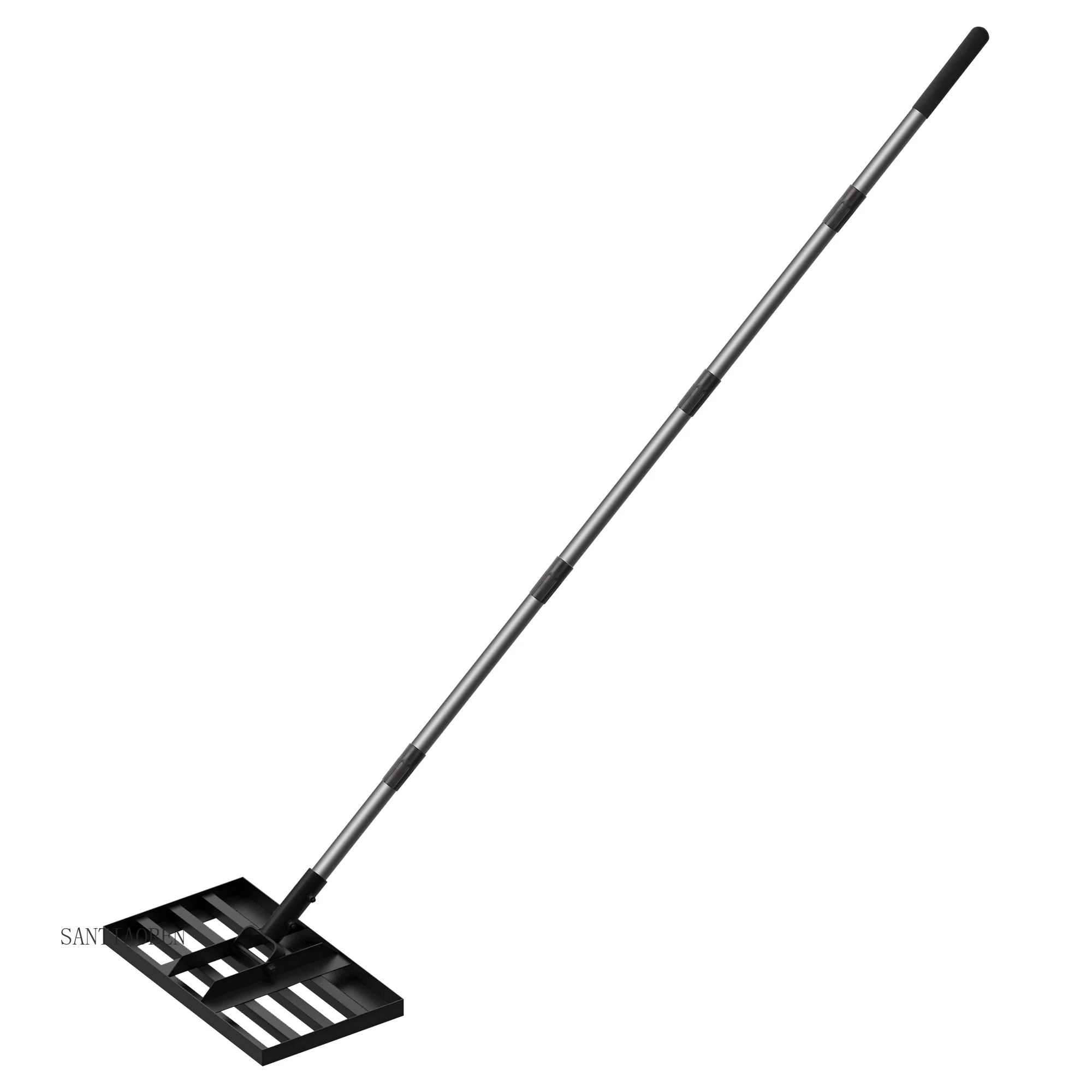 

202543*26cm Manual Steel Lawn Leveler with Stainless Steel Pole for Garden Backyard Golf Course Farm Lawn Leveling Rake