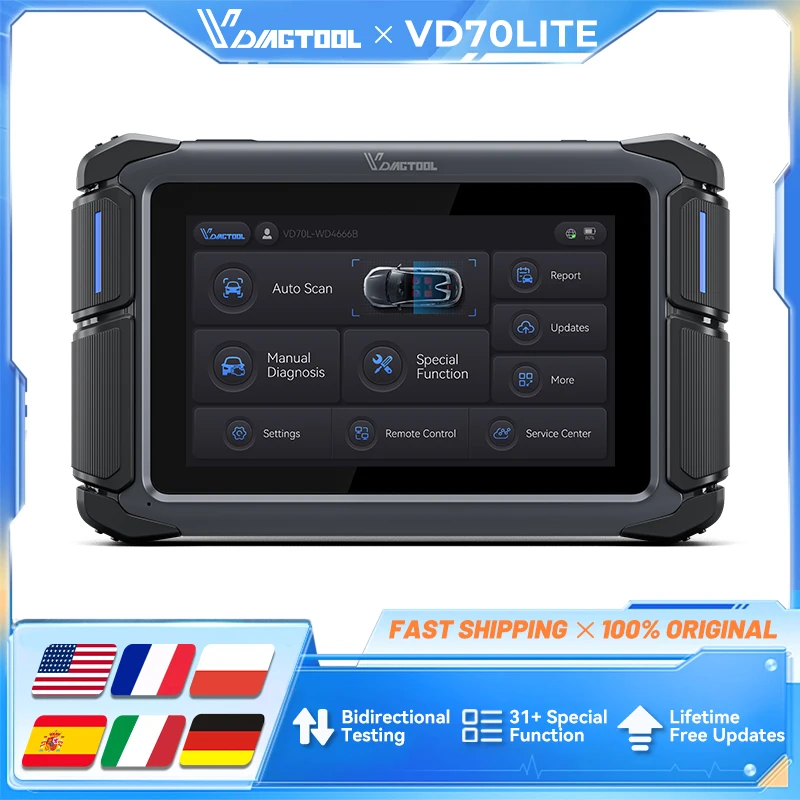 VDIAGTOOL VD70 Lite OBD2 Scanner automobilistico Strumento diagnostico per auto bidirezionale Programmatore chiave con 31 + Reset DOIP Aggiornamento gratuito