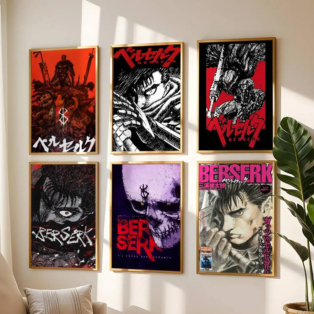 Berserk Japanese Anime Poster High Quality Print Waterproof Wall Art Sticker For Bar Living Room Decor Gift