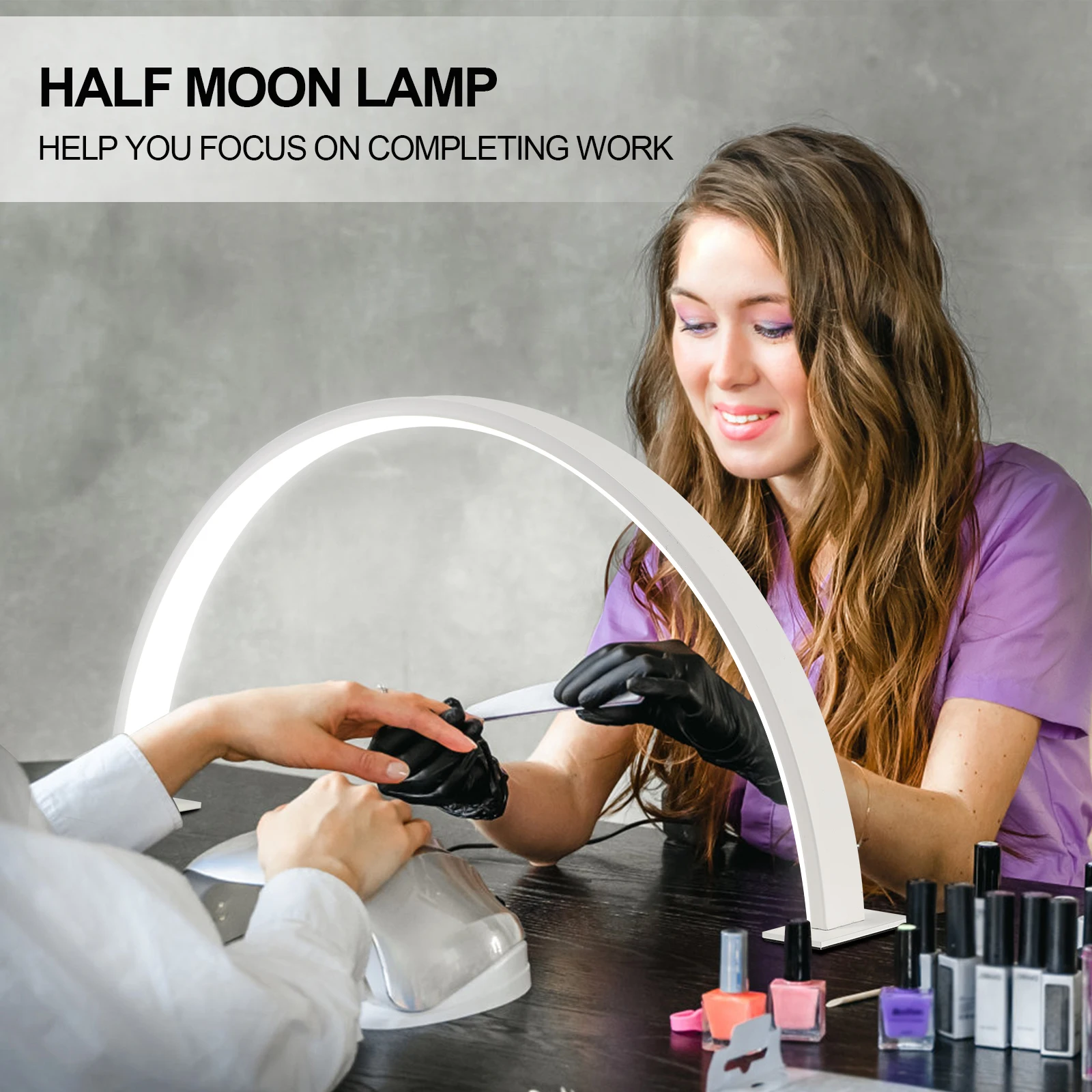 Imagem -06 - U-shaped Prego Luminária para Salão de Beleza Simples Led Trabalho Table Lamp Desktop Nail Care Eye Care Half Moon Household