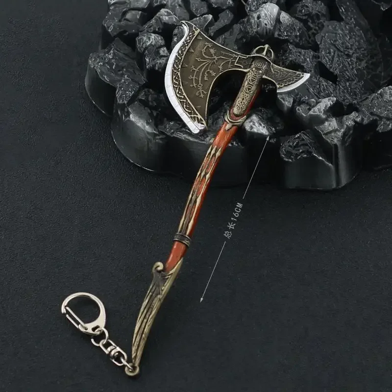 God of War Weapon New Blades of Exile Weapon Metal Weapon Katana Sword Spear Anime Weapons Model Keychain Toys for Boys Gifts