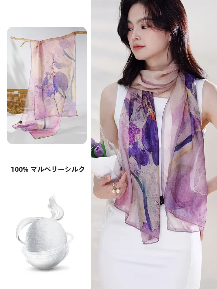Echarpe-en-soie-pour-femme-nouvelle-collection-2026-fine-et-longue-protection-du-cou-sensation-haut-de-gamme-foulards-d'automne-imprime-floral-multifonctionnelle