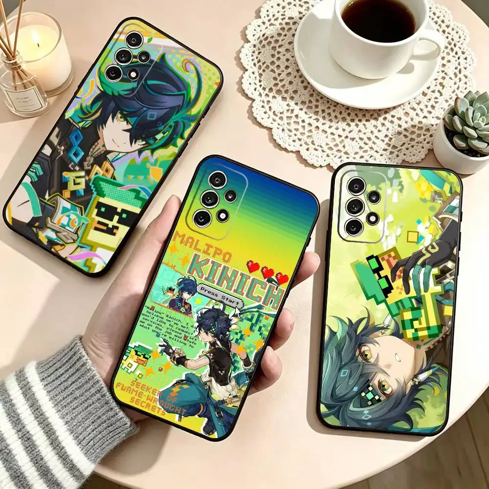 Cool K-Kinich Genshin Phone Case For Samsung S25,S24,S21,S22,S23,S30,Ultra,S20,Plus,Fe,Lite,Note,10,Black Cover