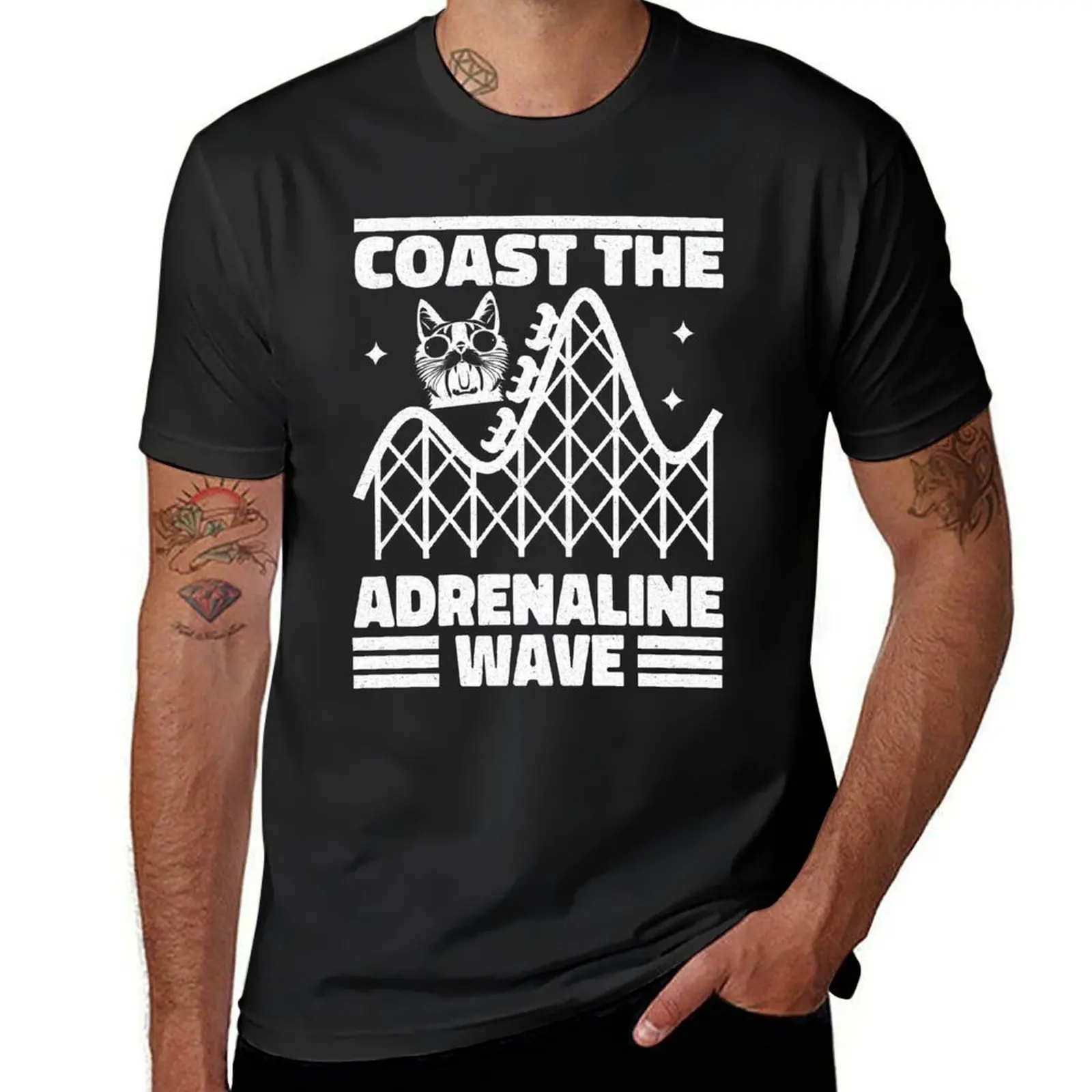 Coast the Adrenaline Wave Rollercoaster Fan T-Shirt hippie clothes blanks anime blacks men workout shirt