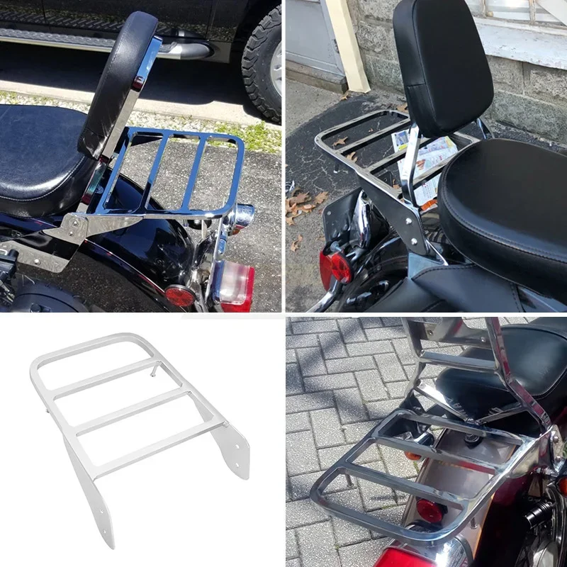 Motorcycle Steel Backrest Sissy Bar Luggage Rack For Yamaha V-Star 400 650 1100 Classic 1998-2013 Moto Accessories