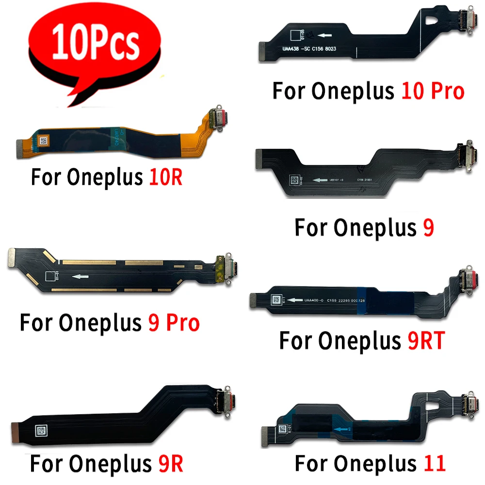 10Pcs，For Oneplus 9 Pro 9R 9RT 10 10R 11 10T USB Charging Dock Port Charger Connector Board Flex Ribbon Microphone Autio Jack