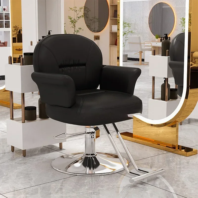 ร้านตัดผมทองเก้าอี้ Saloon Barber Man Hairdressing Reclining Salon ช่างทําผมมืออาชีพแต่งหน้า Brow ตกแต่งหมุนสีชมพู