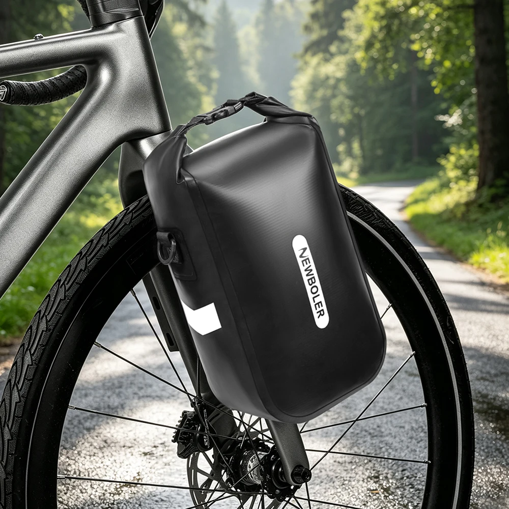 NEWBOLER 5,5L 10L Wasserdichte Fahrrad-Gabeltasche Schnellverschluss Fahrrad-Gepäckträgertasche Fahrradtasche Fahrradzubehör – Detail 18
