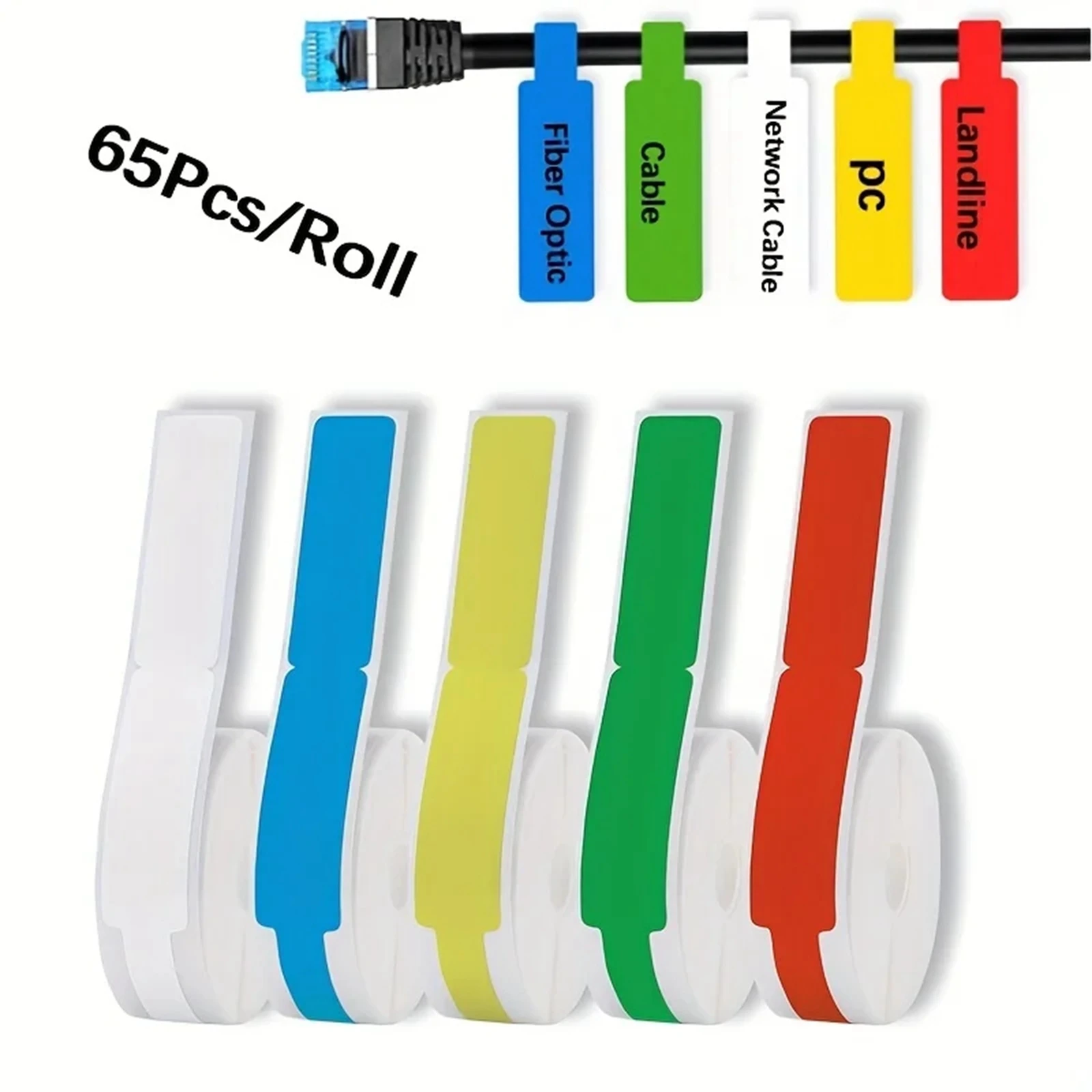 5 Roll Label Maker Tape Cable Management Cable Labels Cable Identification Sticker Cable Tags Replacement for D110 Label Printer