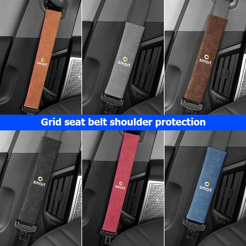 Car Seat Belt Shoulder Cover Comfort Safety Belt Protective Pad For Smart Fortwo 451 450 453 Forfour Cabrio Crossblade ROADSTER