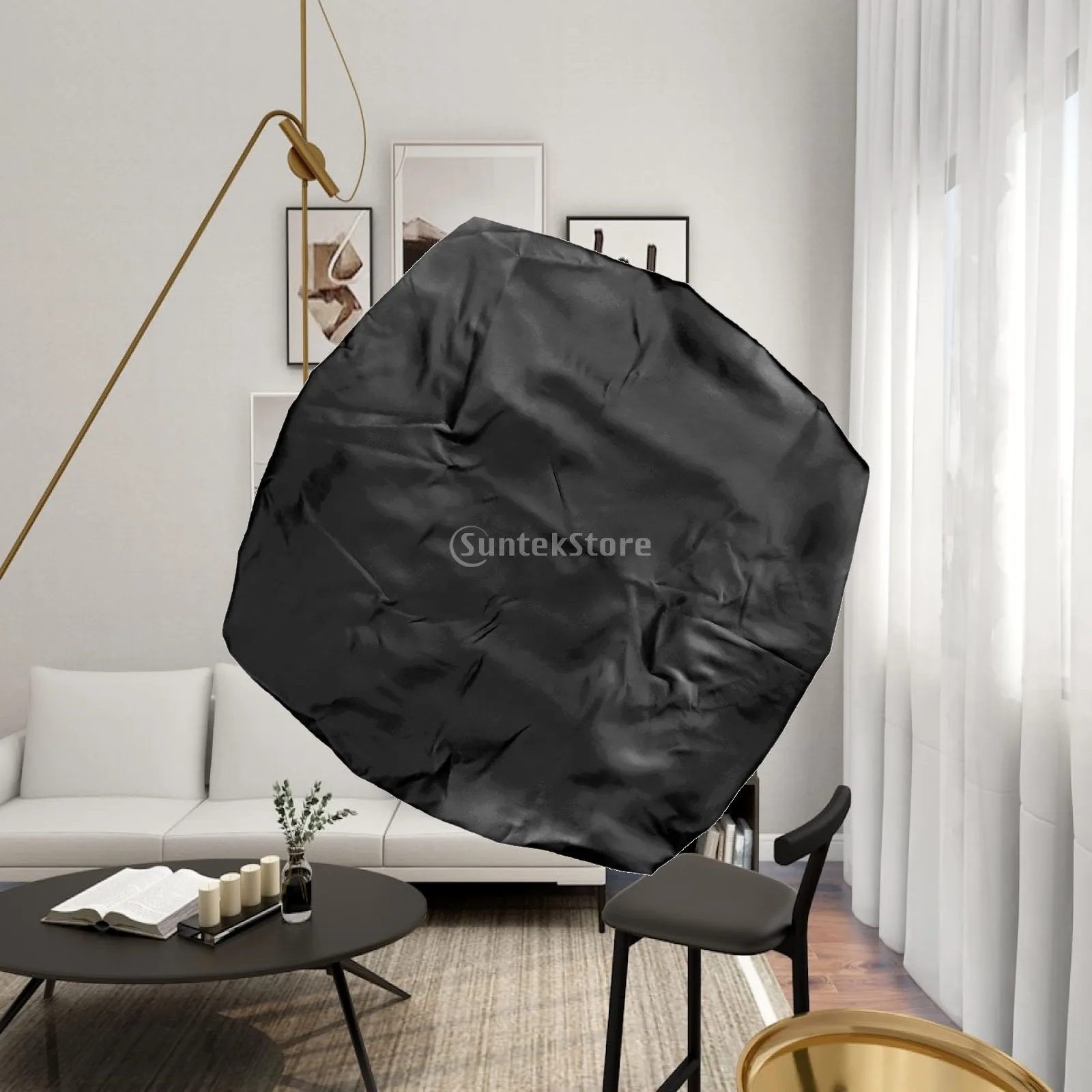 Washable Stretch Chair Cover for Office Armchair Rotating Seat Protector with Cushion for Home Kitchen Decor