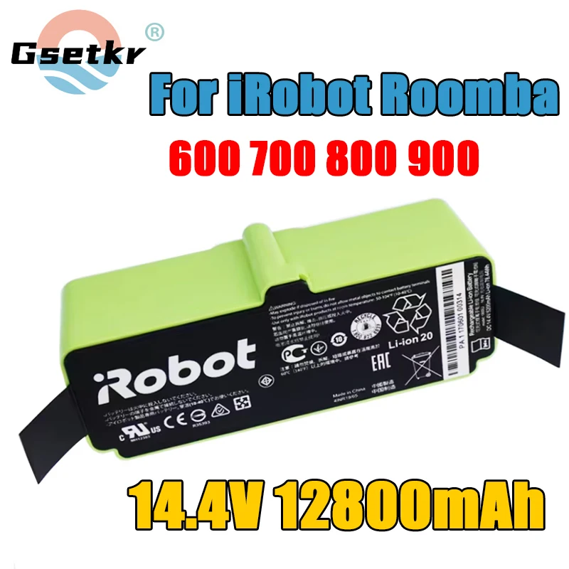 High-Capacity 12800mAh Battery for iRobot Compatible with Roomba 600 700 800 900 Series 960 895 890 860 695 680 690 675 640 614