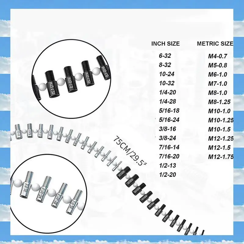 

A11I Portable Thread Tester Bolt Nut Screw Bolt Nut Screw Checking Checker 26 Male/Female Size Gauge Measuring Tool Kit