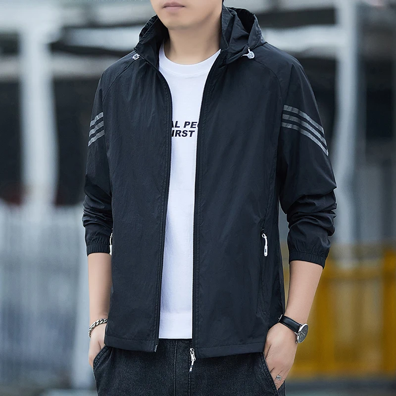 

Лето 202, мужская и женская куртка с защитой от ультрафиолета и солнца, кожаные пальто, мужская ветровка, ультра-легкая спортивная одежда, верхняя одежда с капюшоном, повседневные куртки