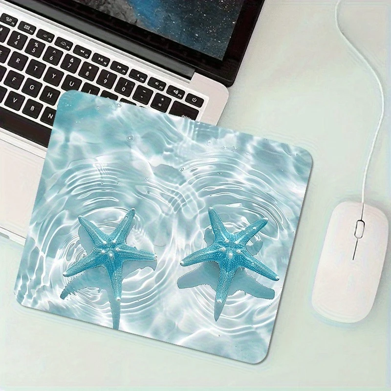 

Коврик для мыши с рисунком синей морской звезды небольшой, противоскользящий, прочный и моющийся. Настольный коврик подходит для офиса и дома.