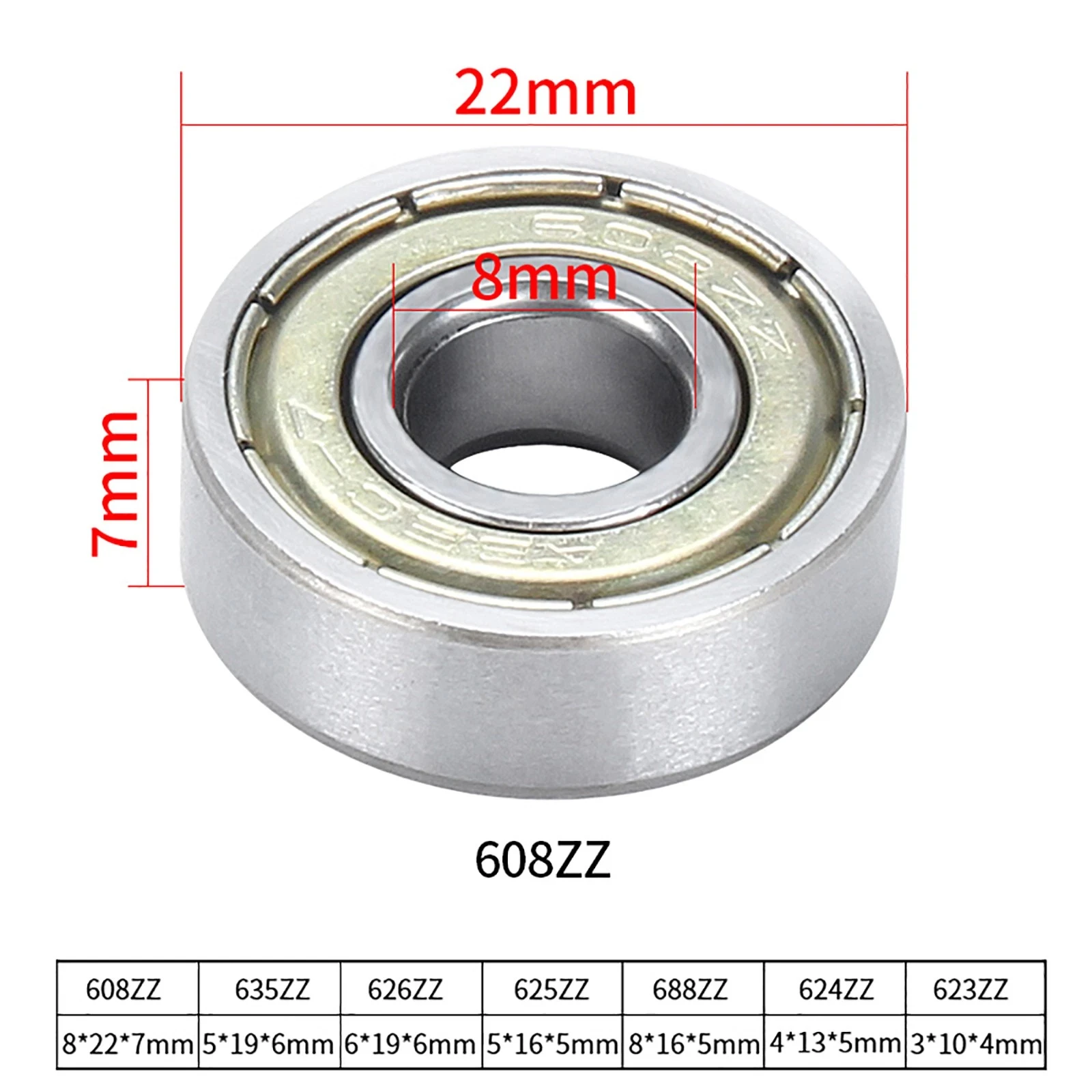 2Pcs Deep Groove Ball Bearing 603/604/605/606/607/608/609/623/624/625/626/627/628/629-639ZZ Steel Small Seal Micro Mini