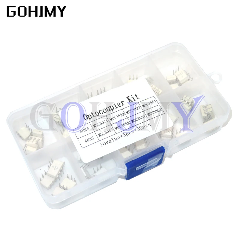 DIP Optocoupler Kit 10value*5PCS=50PCS 4N25 4N35 MOC3021 MOC3022 MOC3023 MOC3041 MOC3043 MOC3052 MOC3061 MOC3063 DIP