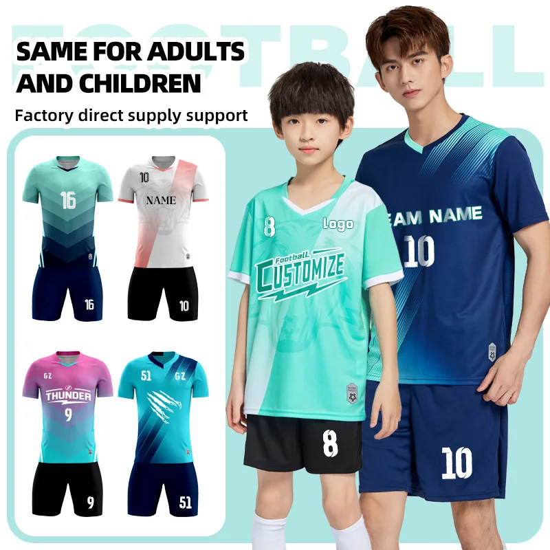 Adult Kids Football Jersey Men Boy Customize Soccer Uniforms Kit Sports Clothes Women Futsal Sportswear Training Tracksuit Child