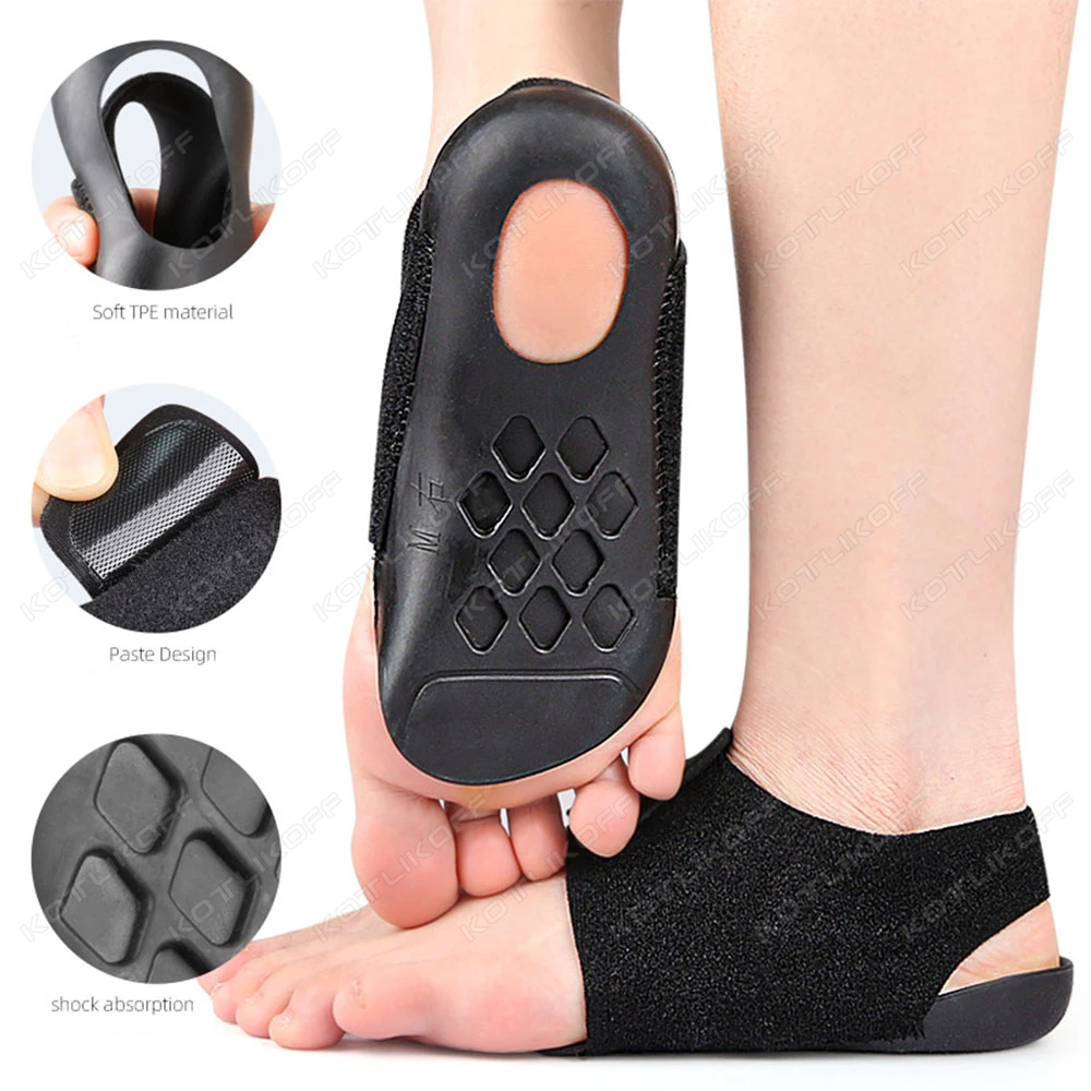 KOTLIKOFF Arch Support Orthopedic Insole For Walk With Arch Half Pad X/O Type Leg With Velcro Strap Wearable Shoe Heel Cover image 6