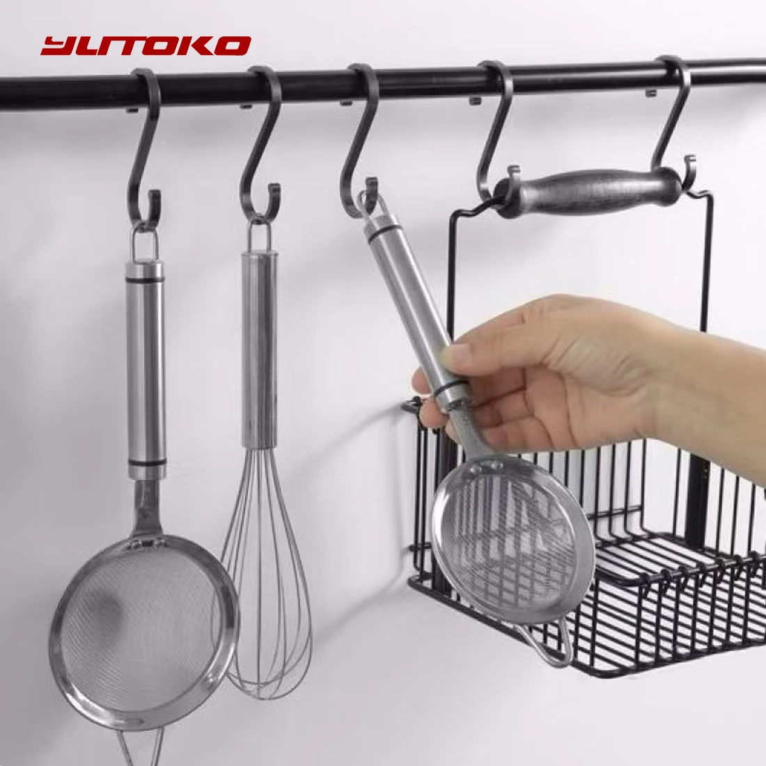Aluminum S Hooks Versatility S Hook Coffee Cup Storage Holder Hook Hanging Coffee Mugs Utensils Matte Heavy Duty Kitchen Hook