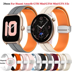 20mm Magnetic Buckle Silicone Strap For Huami Amazfit GTR Mini/GTS 4 Mini/GTS 2/2e/3 Sport Bracelet For Amazfit Bip 3/U Pro/S