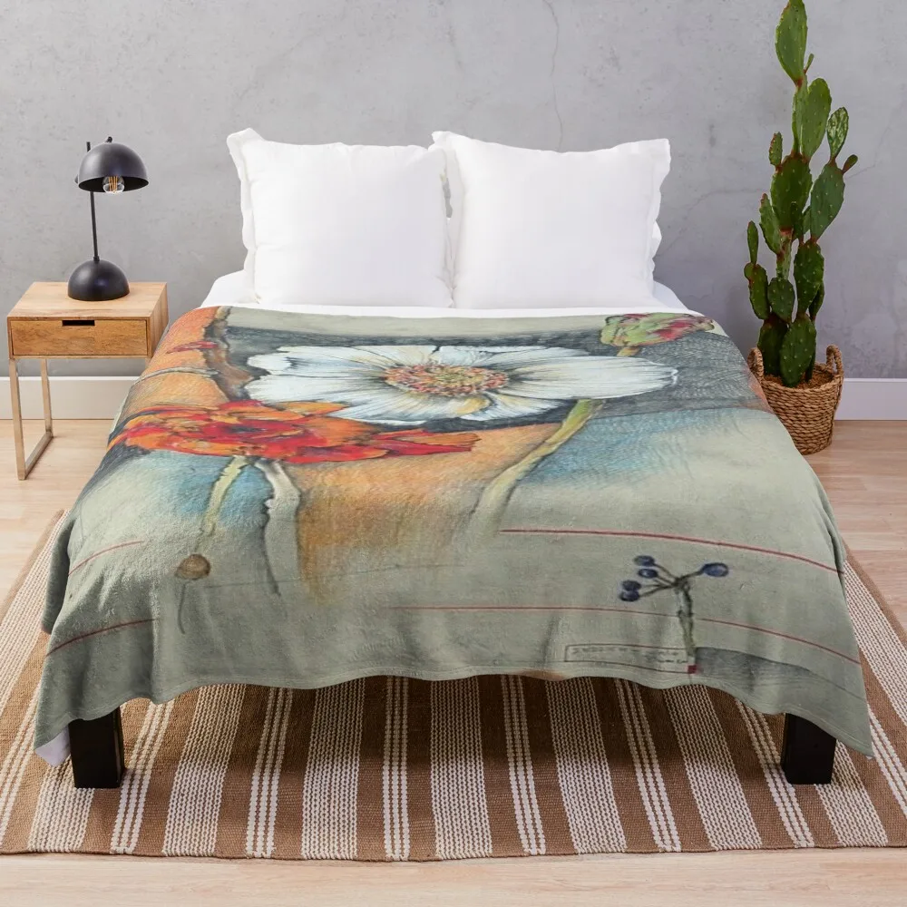 

Artwork by Horst Janssen Throw Blanket Bed linens valentine gift ideas Moving Bed Blankets