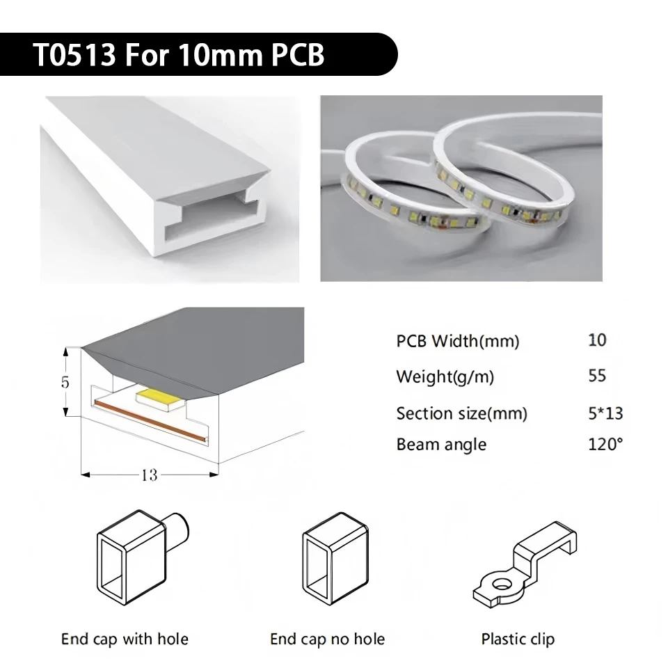 IP67 wasserdichte LED-Neon-Silikon-Lichtröhre, geeignet für 5 mm, 8 mm, 10 mm, 12 mm PCB WS2812B WS2811 5050 RGB-Lichtleiste – Detail 9