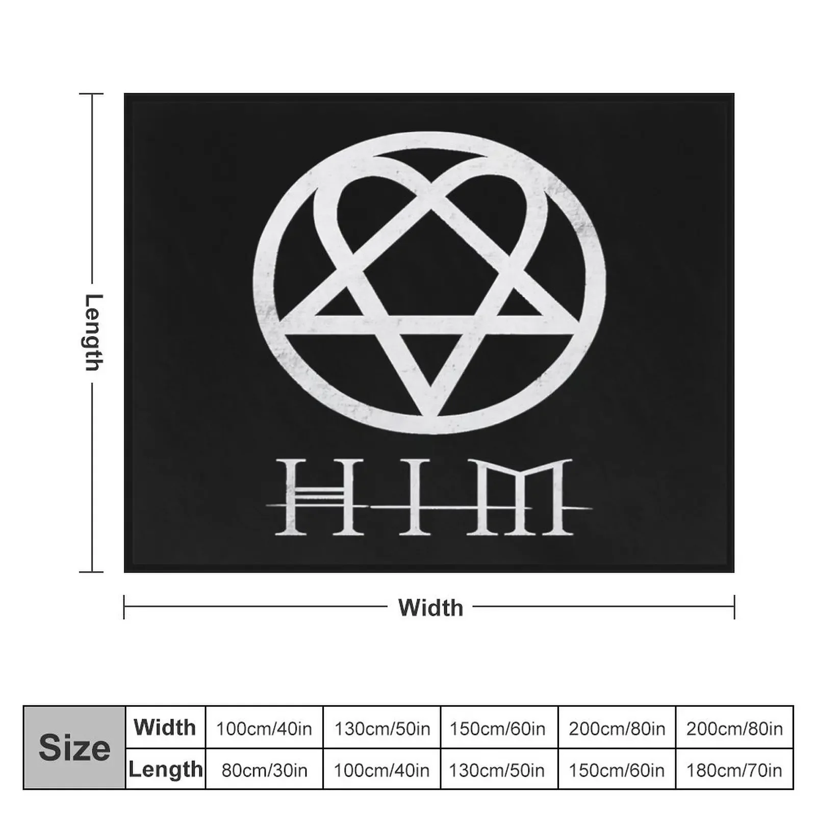 For Men Women Him Heartagram Band 1991 Awesome For Music Fan Throw Blanket Custom For Sofa Thin Blankets