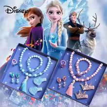 Disney 'Frozen' Elsa Anna Necklace Bracelet Ring Character Toy Princess Ring Accessories Party Decoration Children's Toy Gift