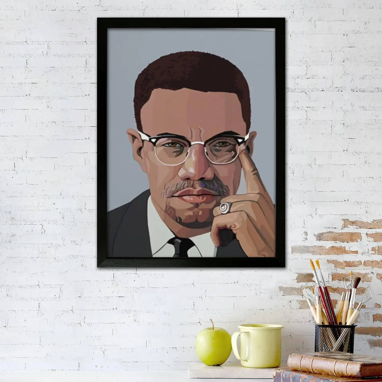 Malcom X And Martin Luther King Canvas Art Poster and Wall Art, Picture Print, Modern Family Bedroom Decor,Decorative painting