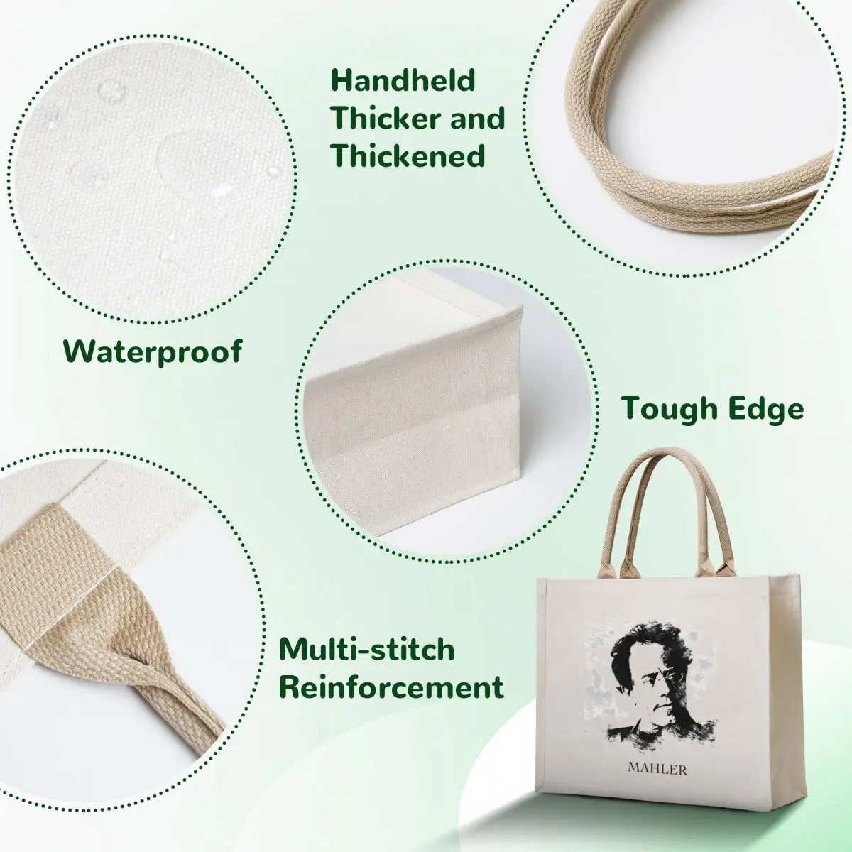 Gustav Mahler Tote Bag Beach bag hand bag shopping bags foldable personalized tote
