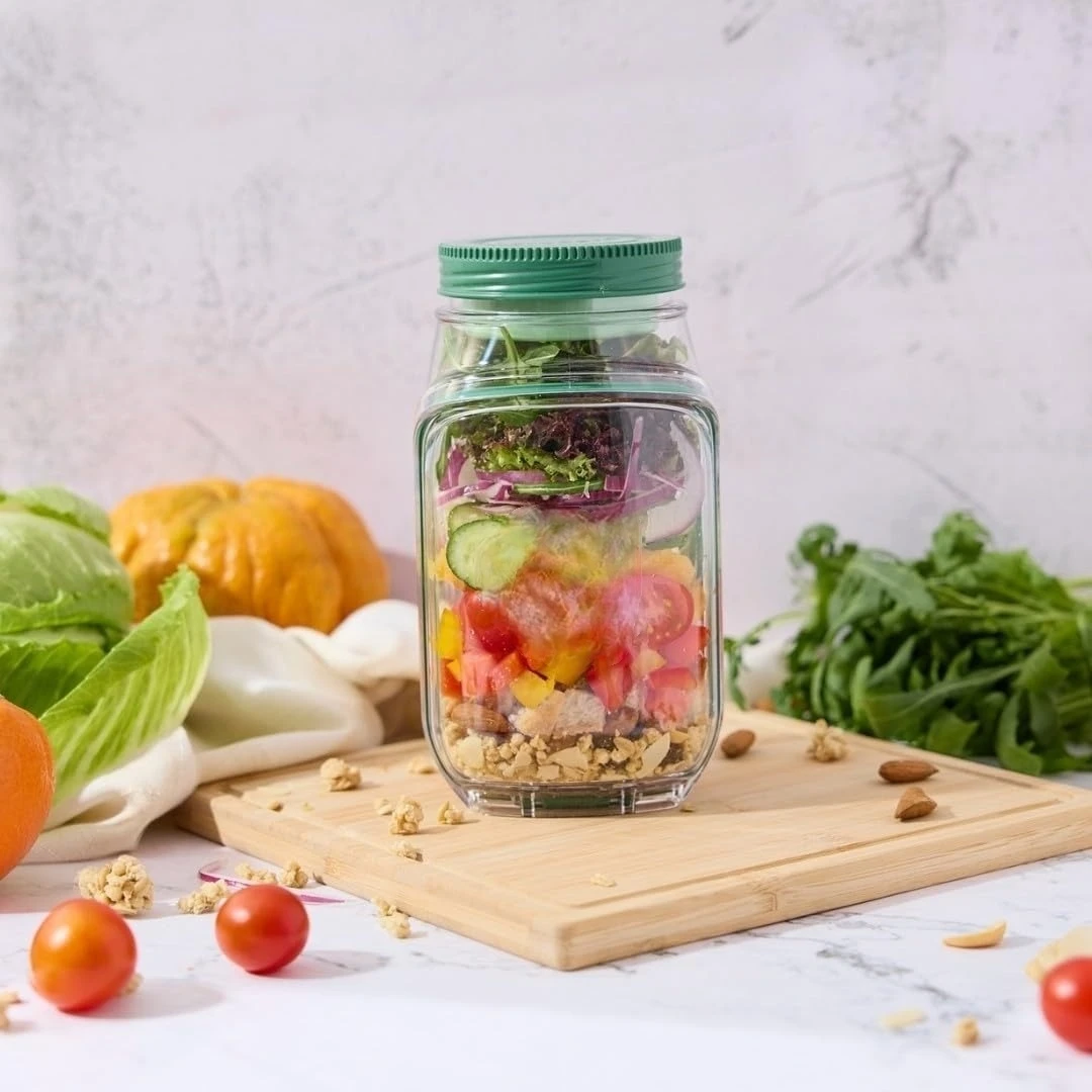 

Оригинальная стеклянная чаша для салата frutero Saladkind, встроенная герметичная банка для хранения салата, стеклянная тарелка