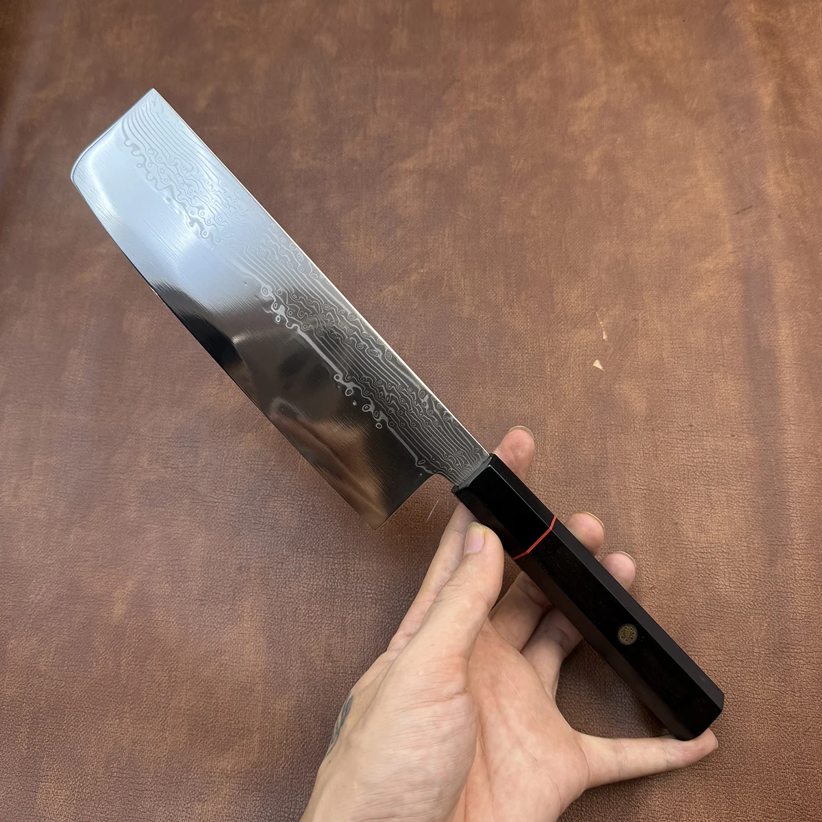 

7 Inch Deba Knife Single-edged Blade Damascus Steel Ebony Handle Chef Slicing Sushi Vegetable Cleaver Sashimi Meat Kitchen Knife