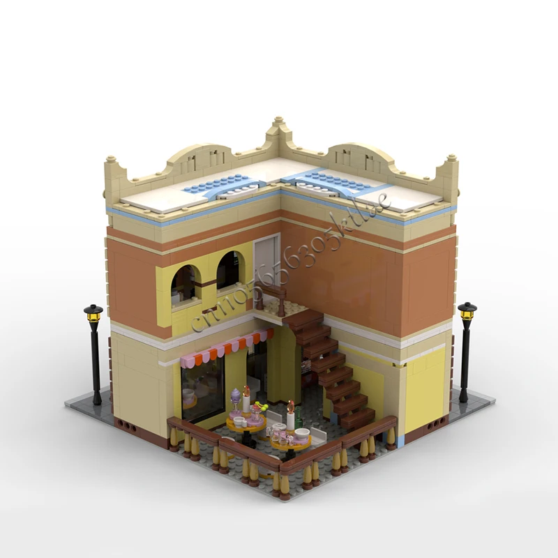 1817 pezzi di ingegneria cittadina ristorante e cucina angolo scolastico modulare MOC personalizza edificio modulare regalo di compleanno fai da te