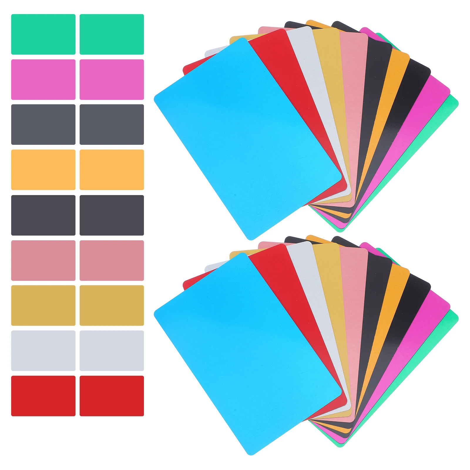 

100 Pcs Card Blank Business Cards Blanks Metal Aluminum for Engraving with Envelopes
