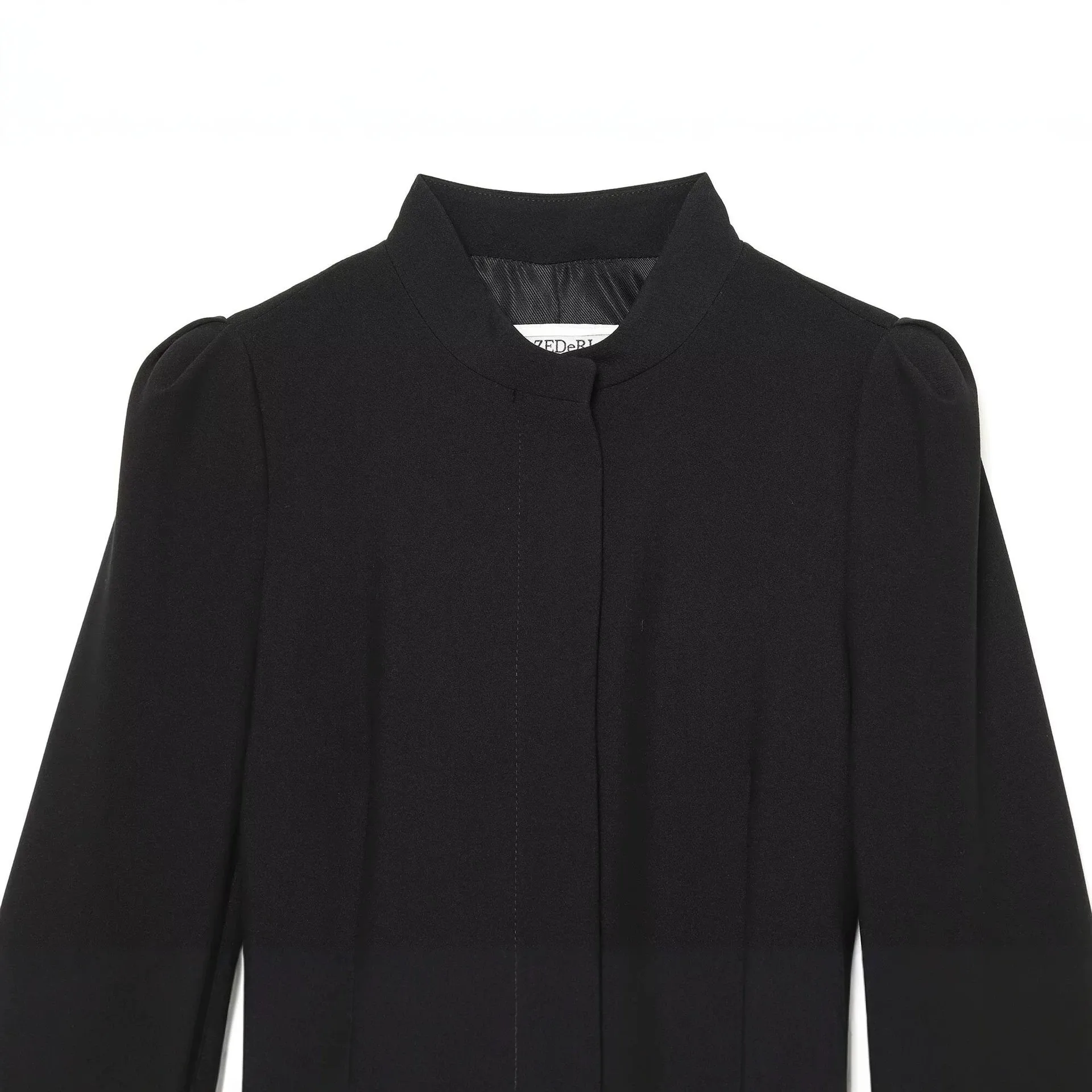 Belted Patchwork Belt Fitted Commuter Chic with Long Blazer Elegant Fitted Waist Medium Weight Regular Sleeve Women Autumn Coat