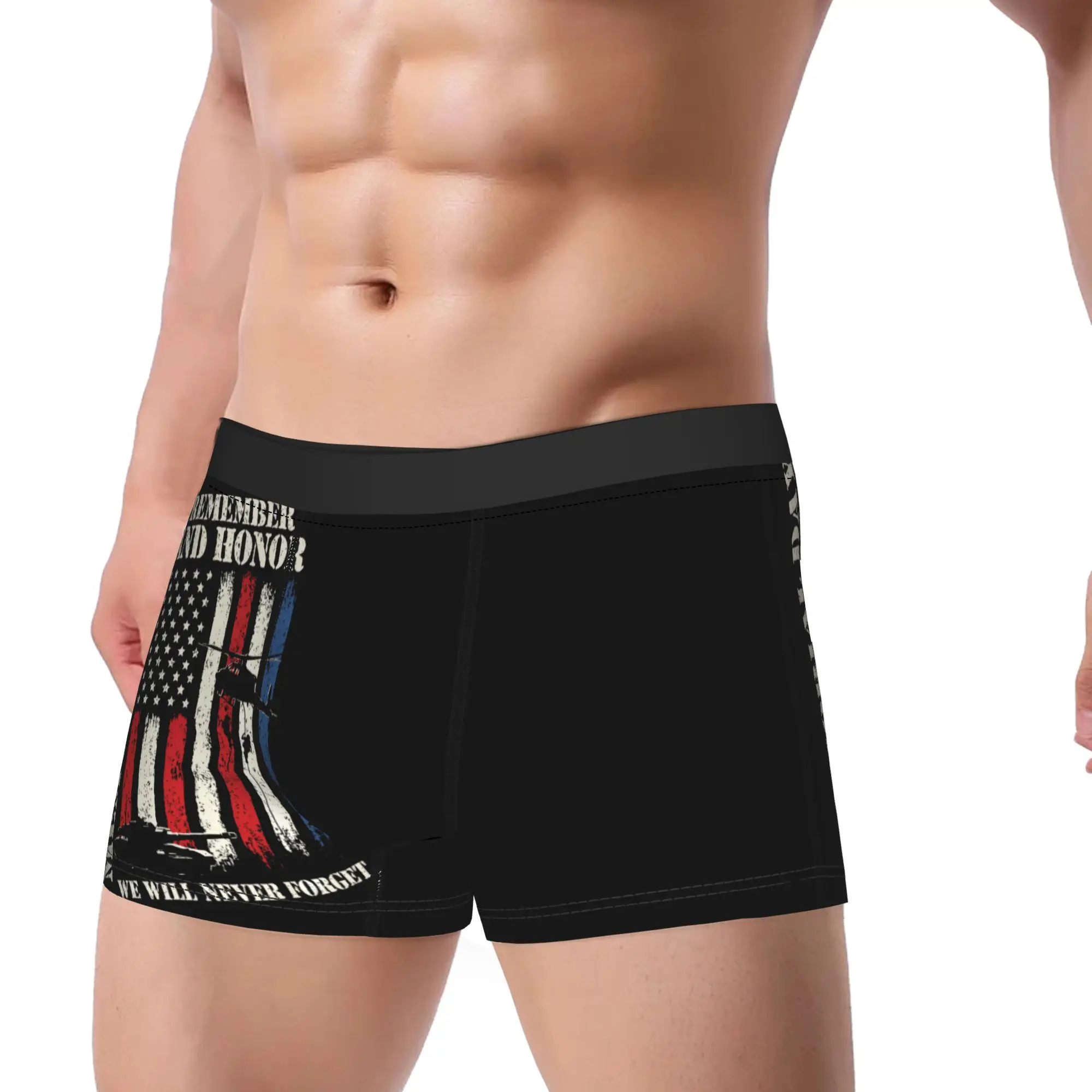 Never Forget Fallen Patriotic Flag Design  Memorial Day Underpants Homme Panties Male Underwear Ventilate Shorts Boxer Briefs