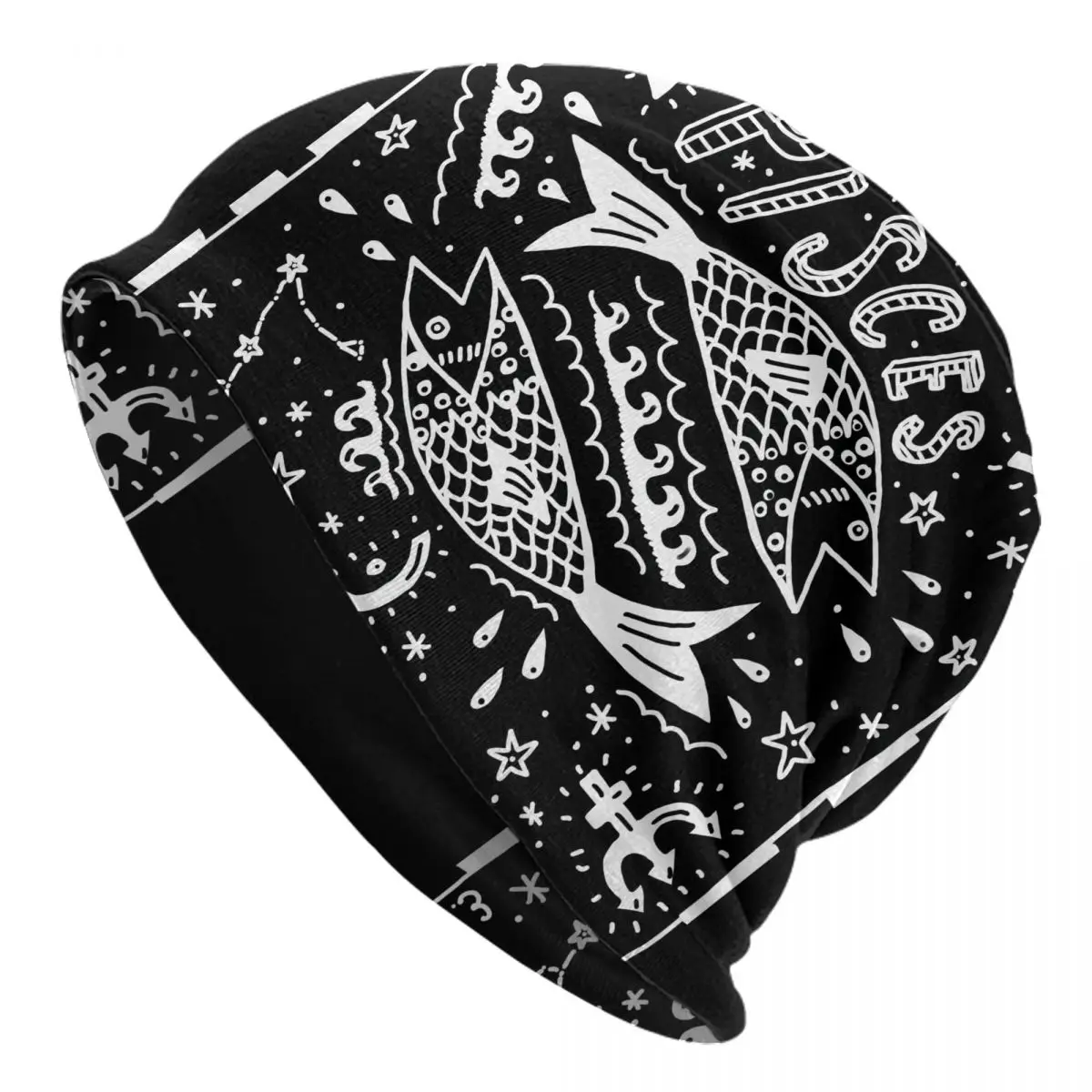 Bonnet Hats Scandinavian folk Men Thin Skullies Beanies Hat Pisces Zodiac Cap Design Caps