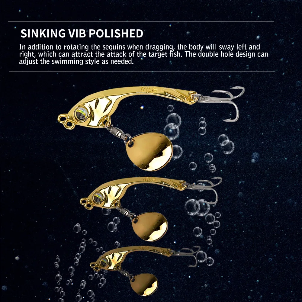 طعوم صيد من نوع توبلين معدنية ، طُعم صناعي صلب ، ملعقة دوارة ، ترتر متذبذب ، إكسسوارات صيد في المياه المالحة ، مسار 10 جم ، 15 جم