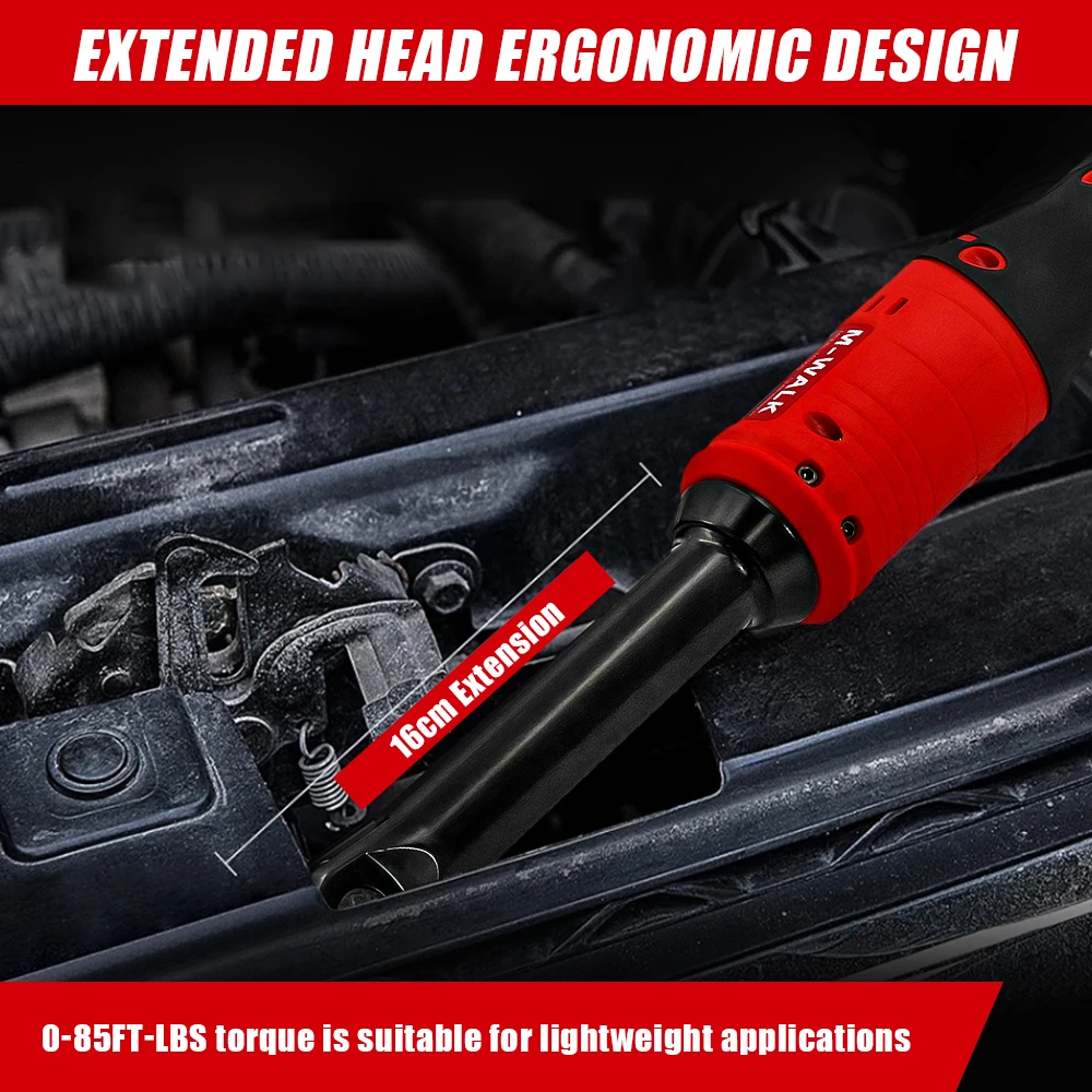 3/8 Inch Brushless Electric Wrench 6" Extended Cordless Electric Ratchet Wrench Car Repair Tool For Milwaukee 18V Battery Pin