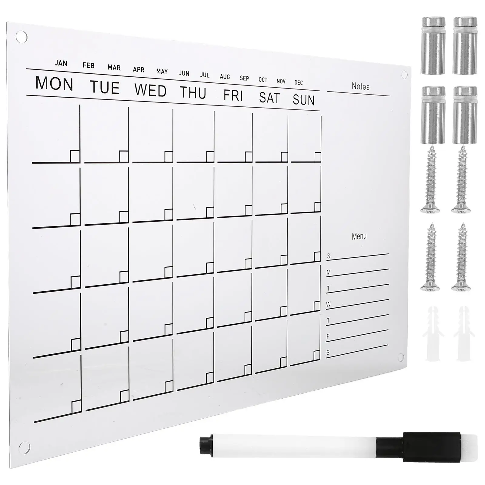 

Dry Erase Board Acrylic Material Acrylic Calendar L Size Reusable Home Office Wall Calendar Fridge Decor TYU035