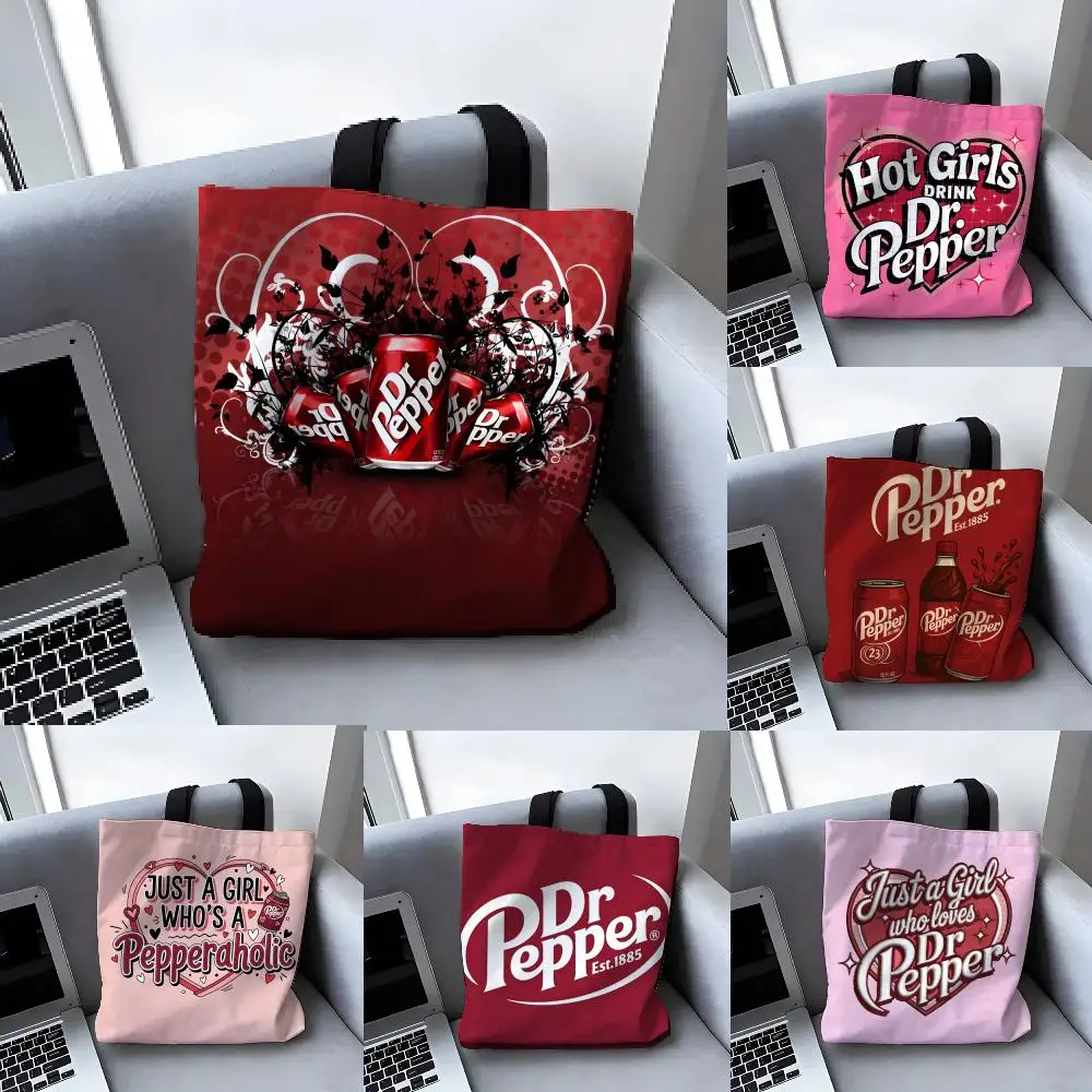 Bolsas de Almacenamiento para Bebidas y Café K-Keurig Dr Pepper, Bolsa de Lona Grande, Bolsos de Diseño para Mujer, Bolsas de Compras para Supermercado
