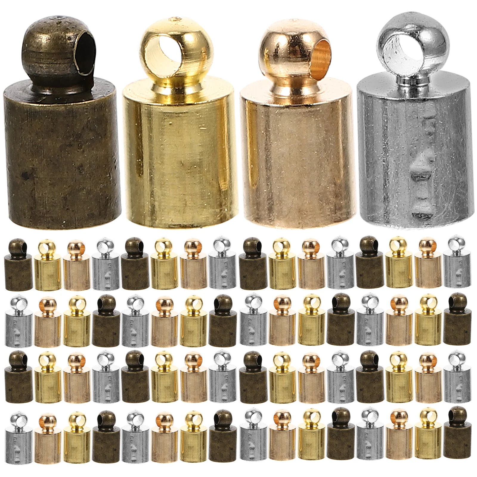 

100Pcs Copper Tassel End Caps Metal Cord Stoppers for Tassel Making Jewelry Necklace Bracelet Keychain Supplies