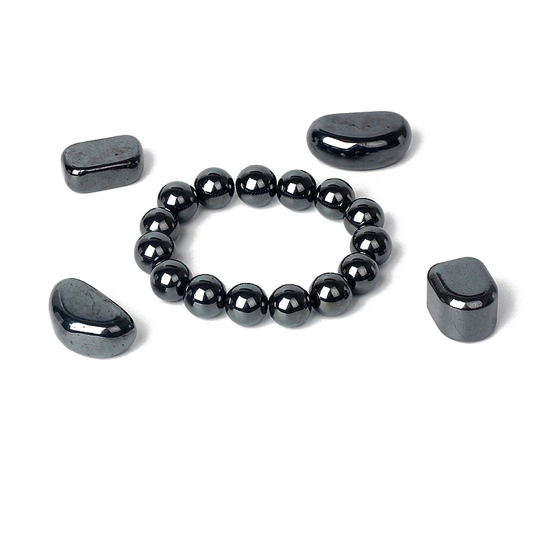 Weight Loss Magnetic Hematite Bracelet Men 4-20mm Nature Energy Stone Beads Bracelets for Women Protect Health Jewelry Pulseras