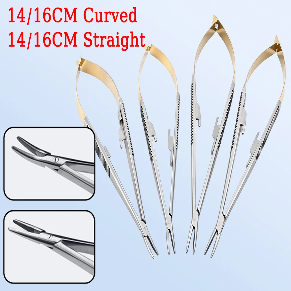 

Dental Castroviejo Needle Holder for Surgical Orthodontic Implant Procedures Precision Tweezers Pliers