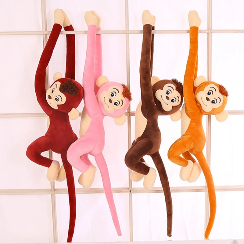 Colorful Plush Monkey Toys Colorful Long-Armed Monkey Photography Accessories Electric Crashproof Padded Monkey Doll Hanging Cur